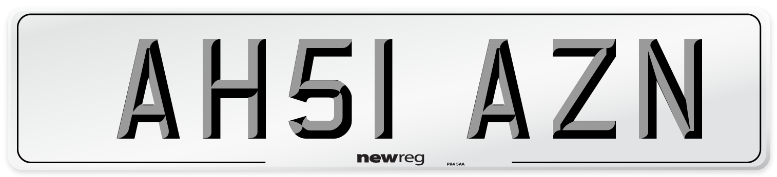 AH51 AZN Number Plate from New Reg